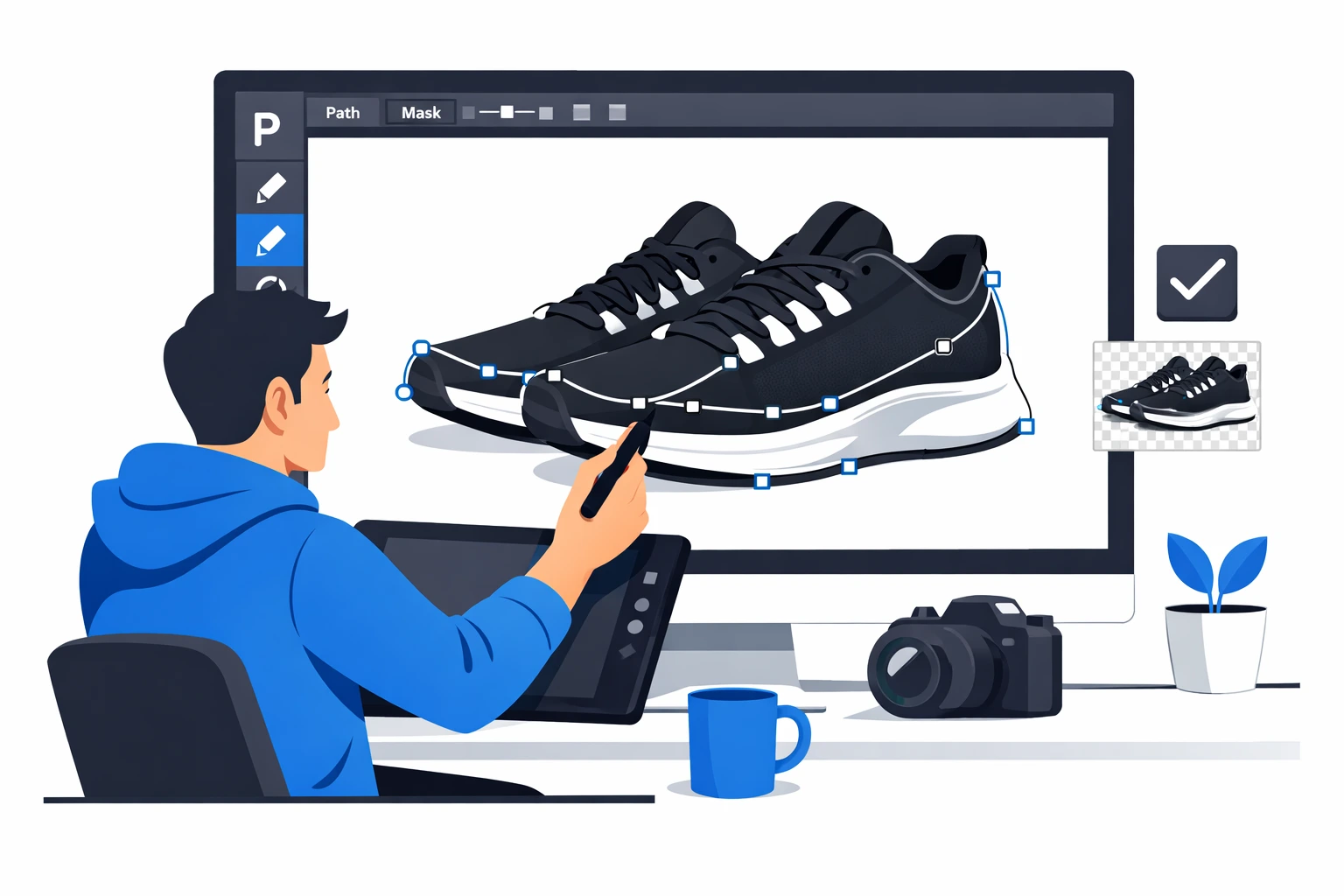 Precision manual clipping path for clean and accurate cut-outs.